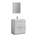 Fresca Valencia 30" Glossy White Free Standing Modern Bathroom Vanity w/ Medicine Cabinet FVN8430WH