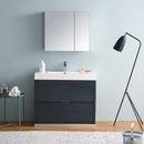 Fresca Valencia 40" Dark Slate Gray Free Standing Modern Bathroom Vanity with Medicine Cabinet FVN8442GG