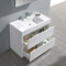 Fresca Valencia 40" Glossy White Free Standing Modern Bathroom Vanity with Medicine Cabinet FVN8442WH