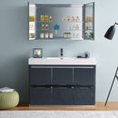 Fresca Valencia 48" Dark Slate Gray Free Standing Modern Bathroom Vanity with Medicine Cabinet FVN8448GG