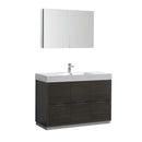 Fresca Valencia 48" Gray Oak Free Standing Modern Bathroom Vanity w/ Medicine Cabinet FVN8448GO