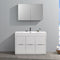 Fresca Valencia 48" Glossy White Free Standing Modern Bathroom Vanity with Medicine Cabinet FVN8448WH