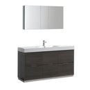 Fresca Valencia 60" Gray Oak Free Standing Modern Bathroom Vanity w/ Medicine Cabinet FVN8460GO