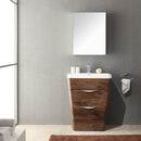 Fresca Milano 26" Rosewood Modern Bathroom Vanity with Medicine Cabinet FVN8525RW