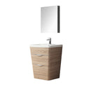 Fresca Milano 26" White Oak Modern Bathroom Vanity w/ Medicine Cabinet FVN8525WK