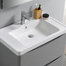 Fresca Tuscany 32" Glossy Gray Wall Hung Modern Bathroom Vanity with Medicine Cabinet FVN9032GRG