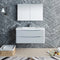 Fresca Tuscany 40" Glossy Gray Wall Hung Modern Bathroom Vanity with Medicine Cabinet FVN9040GRG