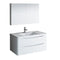 Fresca Tuscany 40" Glossy White Wall Hung Modern Bathroom Vanity w/ Medicine Cabinet FVN9040WH