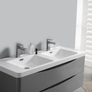 Fresca Tuscany 48" Glossy Gray Wall Hung Double Sink Modern Bathroom Vanity with Medicine Cabinet FVN9048GRG-D