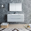 Fresca Tuscany 48" Glossy Gray Wall Hung Modern Bathroom Vanity with Medicine Cabinet FVN9048GRG