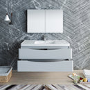 Fresca Tuscany 48" Glossy Gray Wall Hung Modern Bathroom Vanity with Medicine Cabinet FVN9048GRG