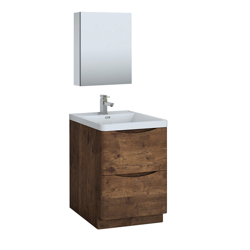 Fresca Tuscany 24" Rosewood Free Standing Modern Bathroom Vanity w/ Medicine Cabinet FVN9124RW