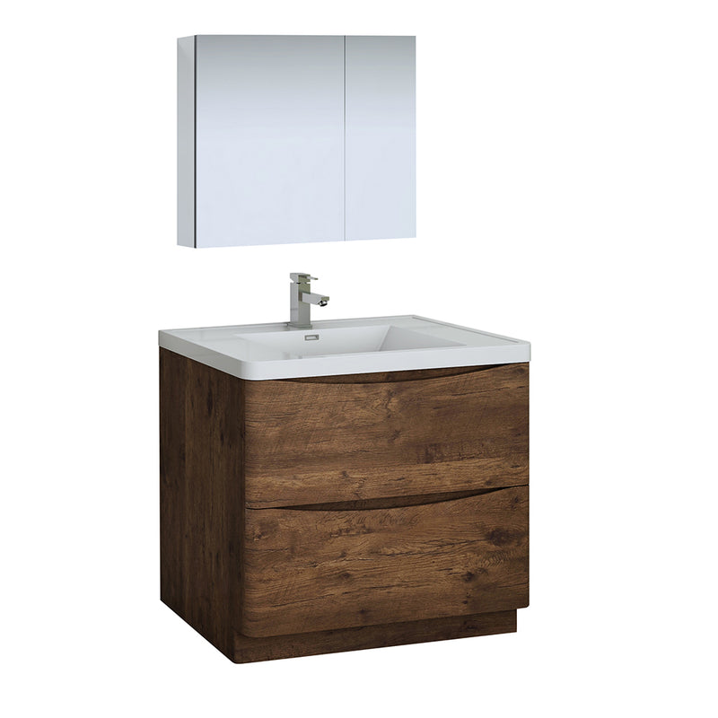 Fresca Tuscany 36" Rosewood Free Standing Modern Bathroom Vanity w/ Medicine Cabinet FVN9136RW