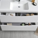 Fresca Tuscany 40" Glossy White Free Standing Modern Bathroom Vanity with Medicine Cabinet FVN9140WH