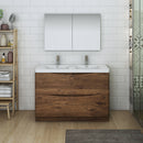 Fresca Tuscany 48" Rosewood Free Standing Double Sink Modern Bathroom Vanity with Medicine Cabinet FVN9148RW-D