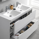 Fresca Tuscany 48" Glossy White Free Standing Double Sink Modern Bathroom Vanity with Medicine Cabinet FVN9148WH-D