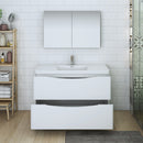 Fresca Tuscany 48" Glossy White Free Standing Modern Bathroom Vanity with Medicine Cabinet FVN9148WH