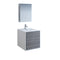 Fresca Catania 24" Glossy Ash Gray Wall Hung Modern Bathroom Vanity w/ Medicine Cabinet FVN9224HA