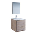 Fresca Catania 24" Rustic Natural Wood Wall Hung Modern Bathroom Vanity w/ Medicine Cabinet FVN9224RNW