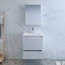 Fresca Catania 24" Glossy White Wall Hung Modern Bathroom Vanity with Medicine Cabinet FVN9224WH