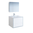 Fresca Catania 30" Glossy White Wall Hung Modern Bathroom Vanity w/ Medicine Cabinet FVN9230WH