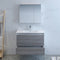 Fresca Catania 36" Glossy Ash Gray Wall Hung Modern Bathroom Vanity with Medicine Cabinet FVN9236HA