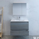 Fresca Catania 36" Ocean Gray Wall Hung Modern Bathroom Vanity with Medicine Cabinet FVN9236OG