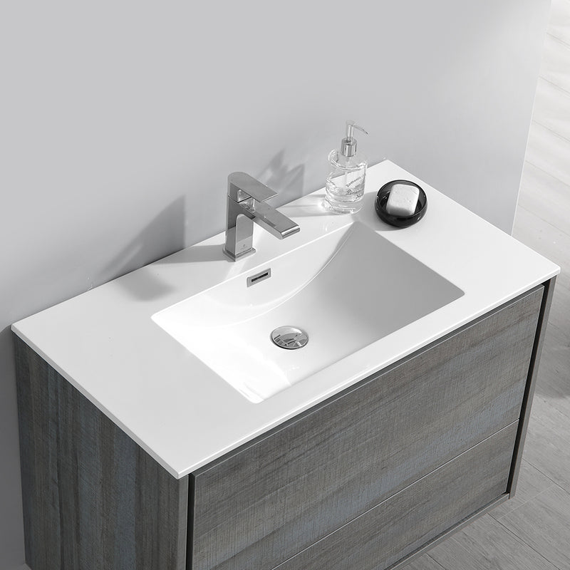 Fresca Catania 36" Ocean Gray Wall Hung Modern Bathroom Vanity with Medicine Cabinet FVN9236OG