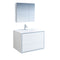 Fresca Catania 36" Glossy White Wall Hung Modern Bathroom Vanity w/ Medicine Cabinet FVN9236WH