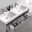 Fresca Catania 48" Glossy Ash Gray Wall Hung Double Sink Modern Bathroom Vanity with Medicine Cabinet FVN9248HA-D