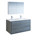 Fresca Catania 48" Ocean Gray Wall Hung Double Sink Modern Bathroom Vanity w/ Medicine Cabinet FVN9248OG-D