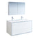 Fresca Catania 48" Glossy White Wall Hung Double Sink Modern Bathroom Vanity w/ Medicine Cabinet FVN9248WH-D