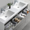 Fresca Catania 60" Glossy Ash Gray Wall Hung Double Sink Modern Bathroom Vanity with Medicine Cabinet FVN9260HA-D