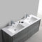 Fresca Catania 60" Ocean Gray Wall Hung Double Sink Modern Bathroom Vanity with Medicine Cabinet FVN9260OG-D