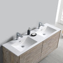 Fresca Catania 60" Rustic Natural Wood Wall Hung Double Sink Modern Bathroom Vanity with Medicine Cabinet FVN9260RNW-D