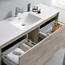 Fresca Catania 60" Rustic Natural Wood Wall Hung Single Sink Modern Bathroom Vanity with Medicine Cabinet FVN9260RNW-S