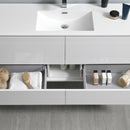 Fresca Catania 60" Glossy White Wall Hung Single Sink Modern Bathroom Vanity with Medicine Cabinet FVN9260WH-S