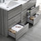 Fresca Lazzaro 60" Glossy Ash Gray Free Standing Double Sink Modern Bathroom Vanity with Medicine Cabinet FVN93-241224HA-D