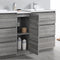 Fresca Lazzaro 60" Glossy Ash Gray Free Standing Double Sink Modern Bathroom Vanity with Medicine Cabinet FVN93-241224HA-D