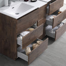 Fresca Lazzaro 60" Rosewood Free Standing Double Sink Modern Bathroom Vanity with Medicine Cabinet FVN93-241224RW-D