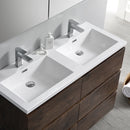 Fresca Lazzaro 48" Rosewood Free Standing Double Sink Modern Bathroom Vanity with Medicine Cabinet FVN93-2424RW-D