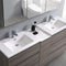 Fresca Lazzaro 72" Gray Wood Free Standing Double Sink Modern Bathroom Vanity with Medicine Cabinet FVN93-301230MGO-D