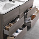 Fresca Lazzaro 72" Gray Wood Free Standing Double Sink Modern Bathroom Vanity with Medicine Cabinet FVN93-301230MGO-D