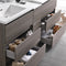 Fresca Lazzaro 72" Gray Wood Free Standing Double Sink Modern Bathroom Vanity with Medicine Cabinet FVN93-301230MGO-D