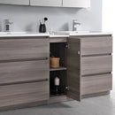 Fresca Lazzaro 72" Gray Wood Free Standing Double Sink Modern Bathroom Vanity with Medicine Cabinet FVN93-301230MGO-D