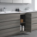 Fresca Lazzaro 84" Gray Wood Free Standing Double Sink Modern Bathroom Vanity with Medicine Cabinet FVN93-361236MGO-D