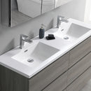 Fresca Lazzaro 72" Gray Wood Free Standing Double Sink Modern Bathroom Vanity with Medicine Cabinet FVN93-3636MGO-D