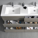 Fresca Lazzaro 72" Gray Wood Free Standing Double Sink Modern Bathroom Vanity with Medicine Cabinet FVN93-3636MGO-D