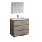 Fresca Lazzaro 36" Gray Wood Free Standing Modern Bathroom Vanity w/ Medicine Cabinet FVN9336MGO