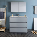 Fresca Lazzaro 42" Gray Free Standing Modern Bathroom Vanity with Medicine Cabinet FVN9342GR